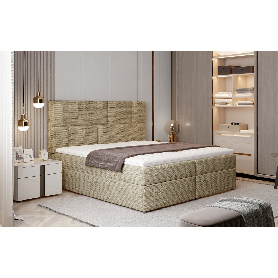 Boxspringbett Gholston mit Topper und Bettkasten