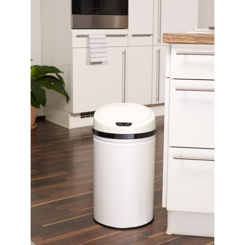 Stainless Steel 30 Litre Motion Sensor Trash Can, Inox White