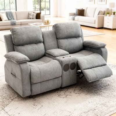 Causeuse inclinable, canapé double inclinable en velours avec poche latérale, fauteuil inclinable près du mur pour salon, téléviseur, cinéma maison