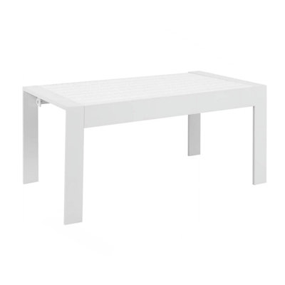 43" All-Weather Aluminum Patio Coffee Table, Modern Rectangle Outdoor Table