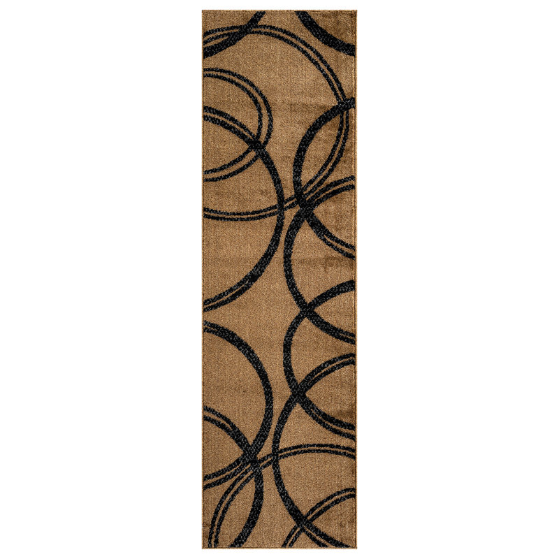Arnaldur Geometric Black/Gray/White Area Rug, Runner 2' x 7'2", Jute