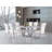 Rayni Rectangular Faux Marble Top with Stainless Steel Base Dining Table-973394806-973394807