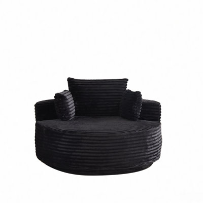 Canapé-lit simple en éponge de 55 pi en velours côtelé, sans assemblage requis, fauteuil-lit moderne moelleux pour le salon, la chambre à coucher, le salon et la salle de projection (pas de fauteuil pivotant).