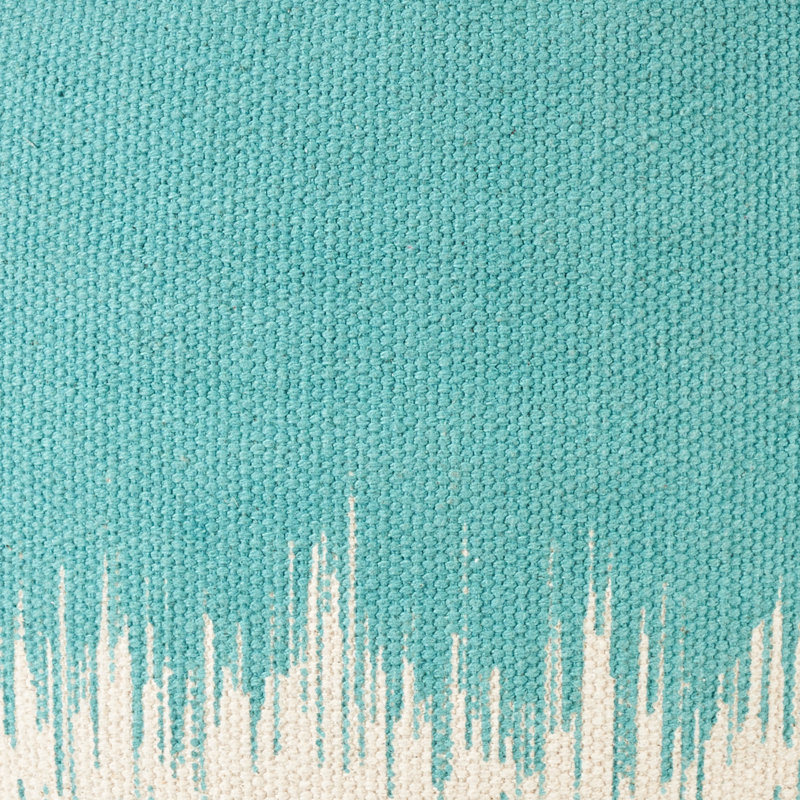 Denys Upholstered Pouf, Turquoise Blue