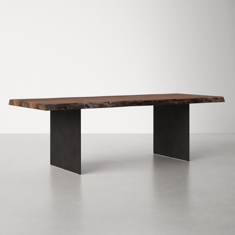 Roberto 94'' Brown Acacia Wood Dining Table with Iron Base