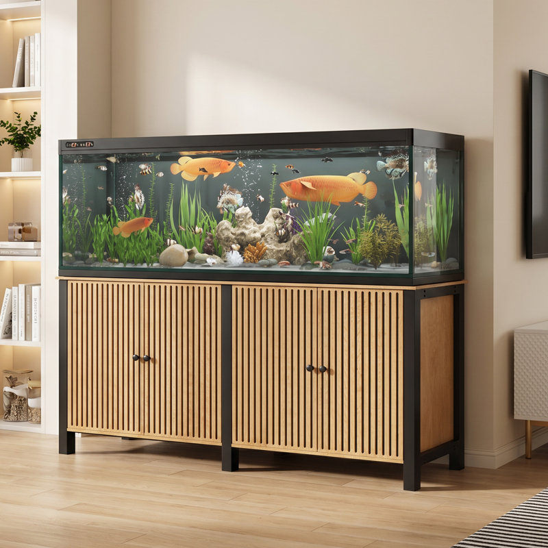 Armoire pour aquarium de 72 po de large avec cadre réglable en métal robuste, 220 gallons (H 30 po x l 72 po x P 24 po)