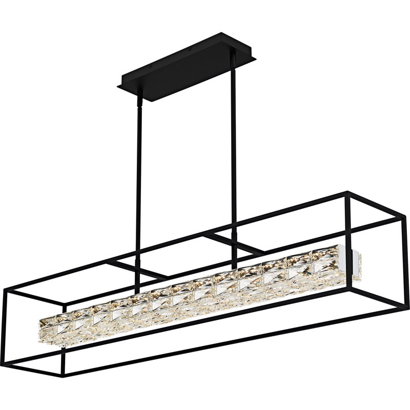 Jadai Integrated LED Soft Linear Chandelier, Matte Black