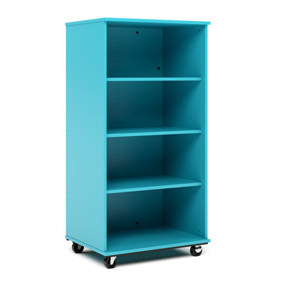 Mobile Storage Bookcase Cart with Dry Erase Back 60" H for Schools and Libraries