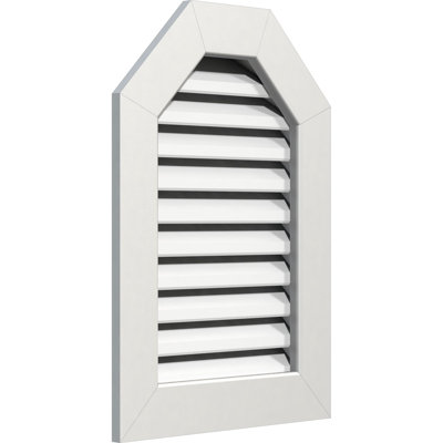 Évent de gable à plateau en pvc avec cadre de garniture plat blanc