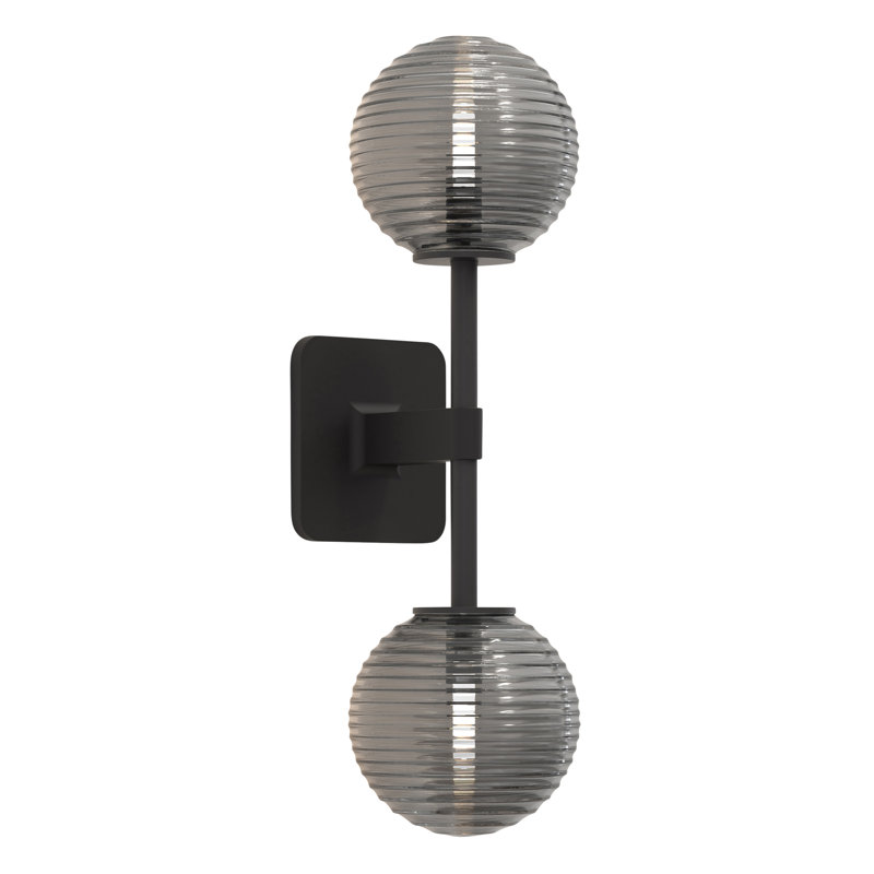 Tacoma 2 - Light Armed Sconce, Matte Black, Clear