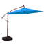 Parasol de terrasse solaire à DEL 10 pi avec base, parasol extérieur en porte-à-faux décalé-269160969