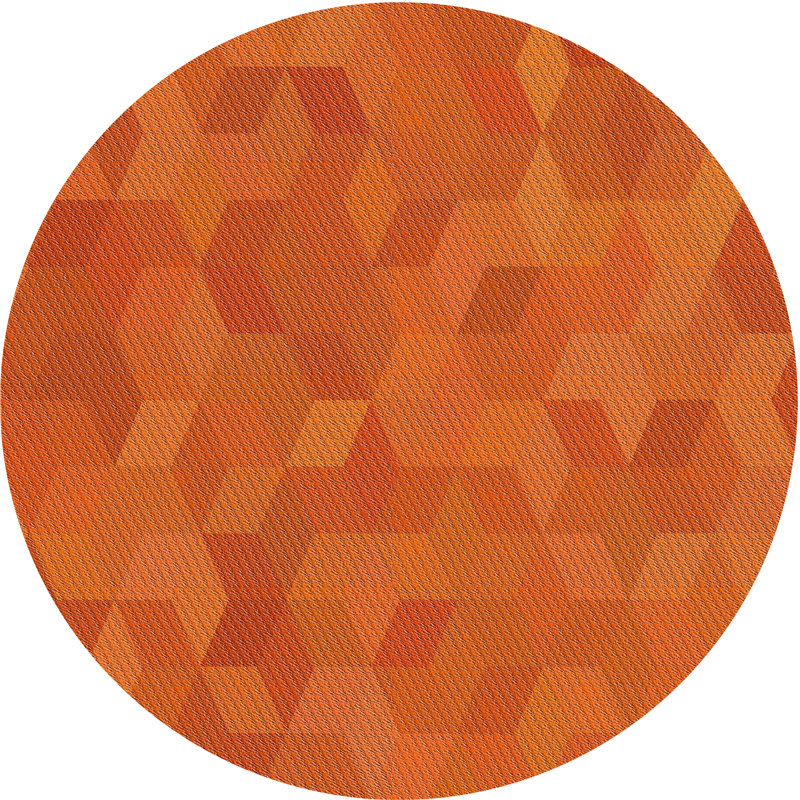 Tapis orange à motif géométrique Santamaria, Rond 4 pi