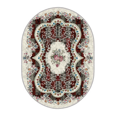 Tapis d'entrée de qualité supérieure (3,3 x 6,6 pi), 100% polyester, d'une hauteur de poils de 0,3 po | Antibactérien, points antidérapants en PVC, 650 g / m² | Conception tissée durable, impression numérique 3D, lavable à la machine, idéale pour la décoration intérieure