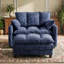 Chaise avec accoudoirs profonds 43 po et plateau pliable bleu marine-1490321673