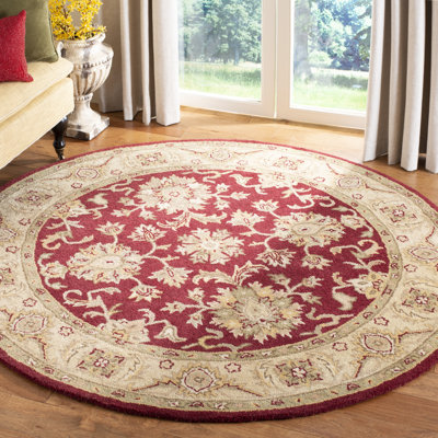 Tapis rouge / doré en laine touffeté à la main Dunbar