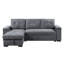 Canapé-lit modulaire réversible en tissu tissé gris de 95 po avec porte-gobelet de rangement Toby