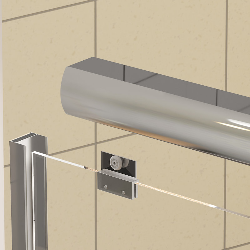 Porte de douche encadrée l 60 "x H 72", Chrome