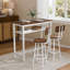 Ensemble de table de bar 3 pièces avec 2 tabourets, structure en métal et tablette de rangement, table haute moderne avec plateau en bois pour cuisine, salle à manger et salon