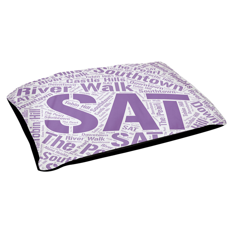 Coussin de chien « districts », Très grand (H 17 po x l 50 po x P 40 po), Mauve, San Antonio