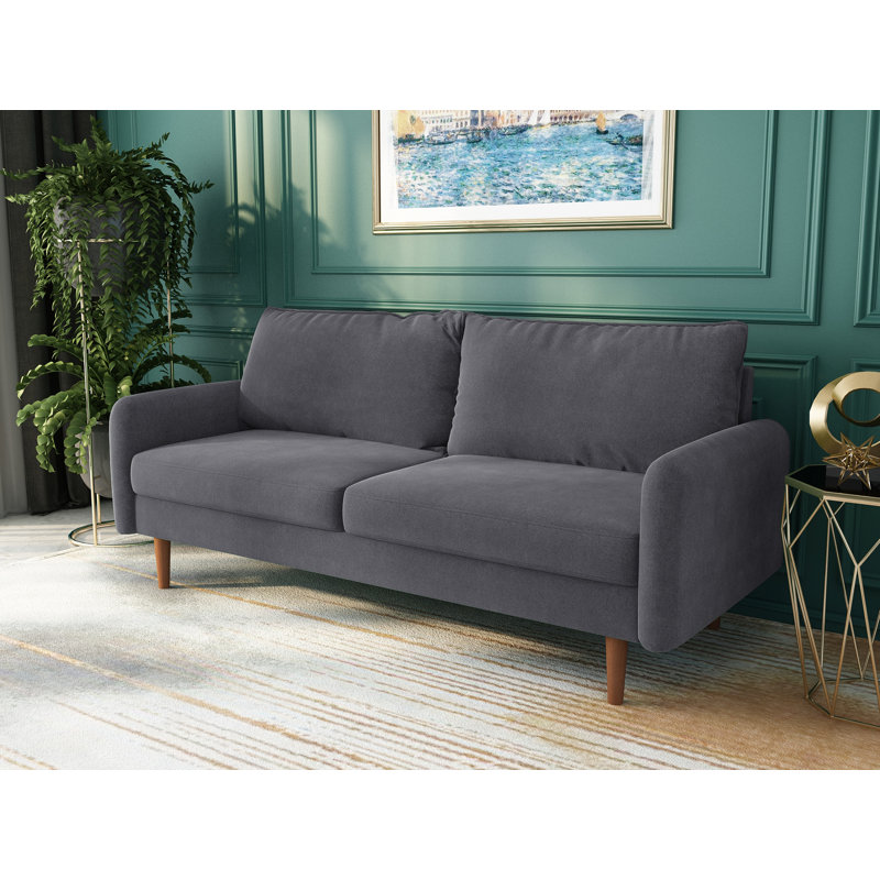 Azelin 70" Round Arm Sofa, Gray
