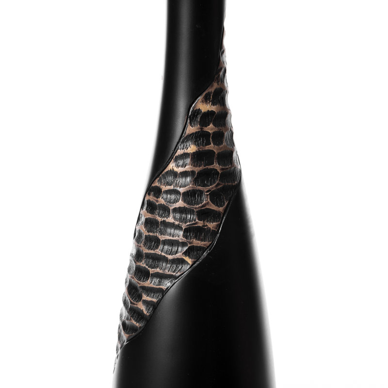 Vase de plancher contemporain en forme de bouteille, brun avec motif de pierres pavées Contemporaray, 42 pouces