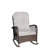 Outdoor Rocker With Fabric Cushion - Backyard Relaxation Pe Chair Grey And Spacious Seat Patio Use