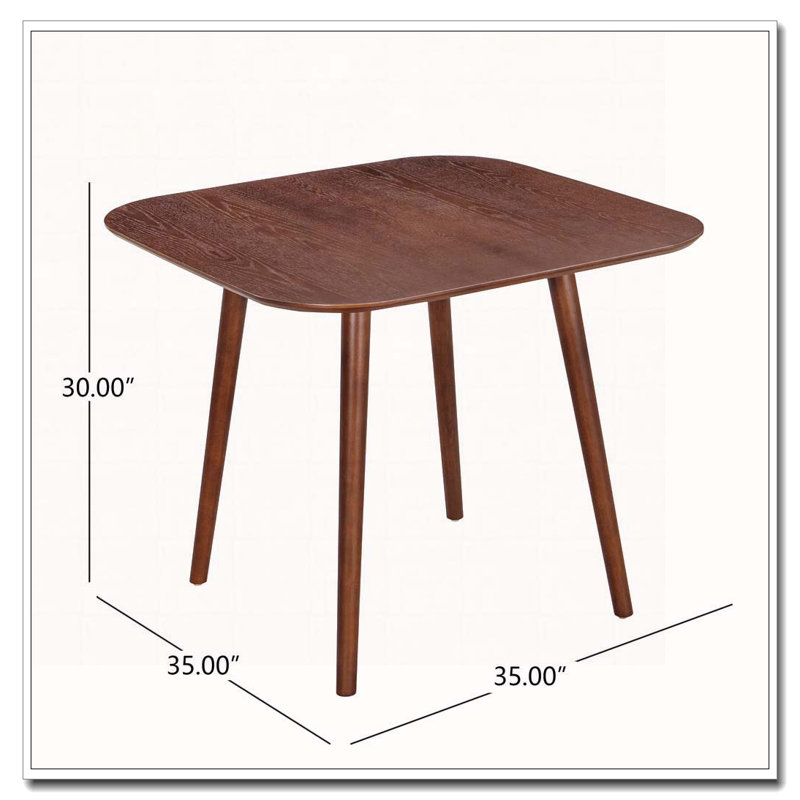 Wood Square Dining Table, Dark Walnut