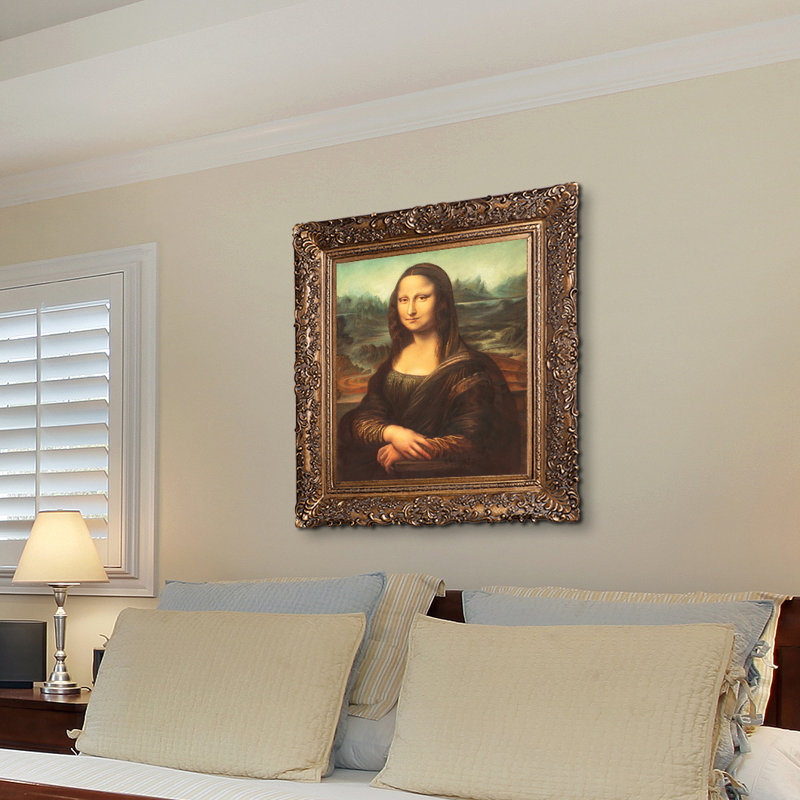 «Mona Lisa» par Leonardo Da Vinci, reproduction d'art sur toile tendue, H 42,5 po x l 30,5 po x P 2 po, Encadrement doré