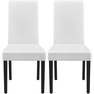 Faux Leather Dining Room Chairs with Rubberwood Legs