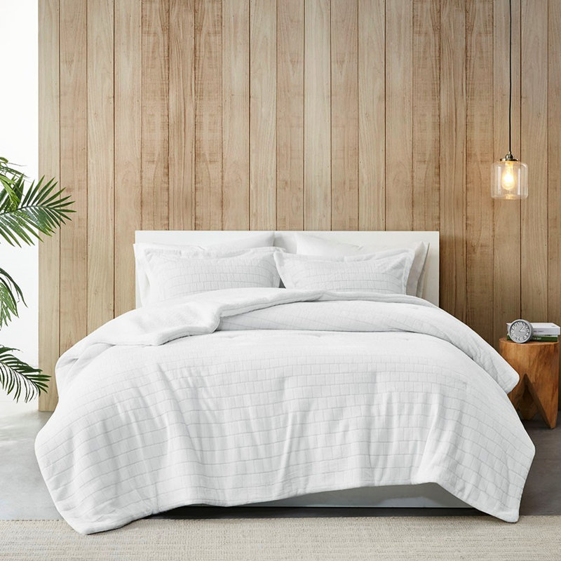 Full/queen Bedding With To - Soft And Cozy Textured Matching Pillow Shams Machine Washable Comforter Texture Pattern