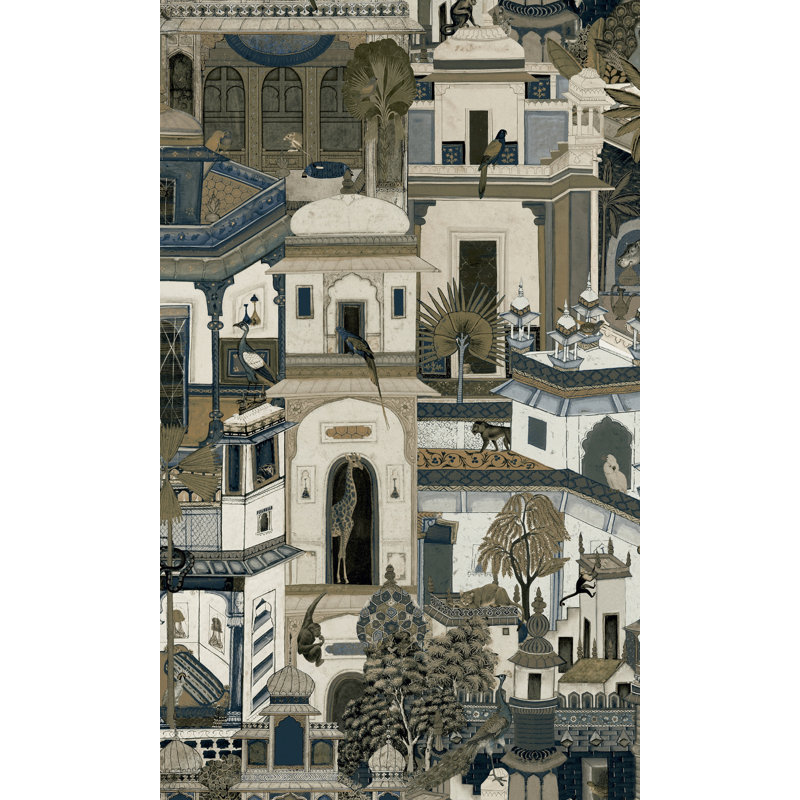 Rouleau de papier peint L 33 pi x l 21 po Amein, Bleu marine