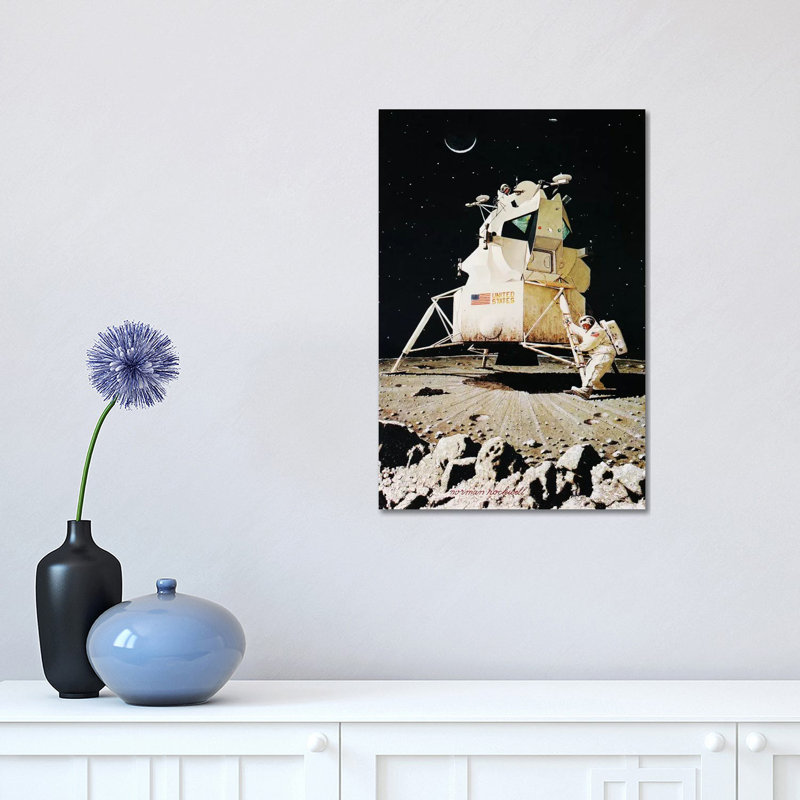 Man on the Moon 1 Piece Wrapped Canvas Wall Art, 30.48 cm H x 45.72 cm W