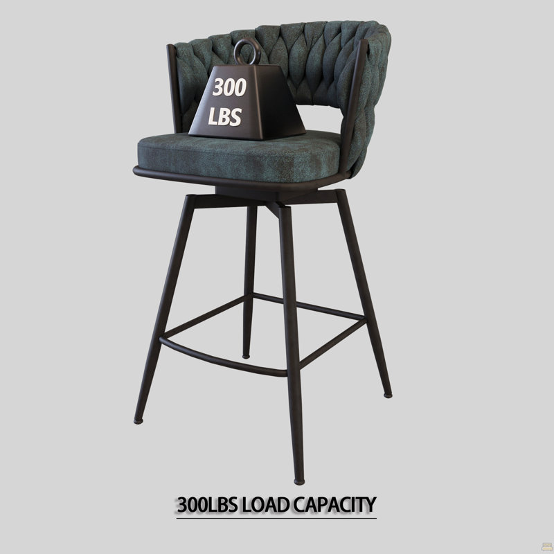 Ensemble de 2 tabourets de bar luxueux en suède tissé, pivotant sur 360 °, base en métal durable, idéal pour la cuisine et le bar