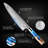 Senken Knives 7-Piece Damascus Steel Japanese Knife Set - Tsunami Collection - Blue Resin Burl Wood Handles