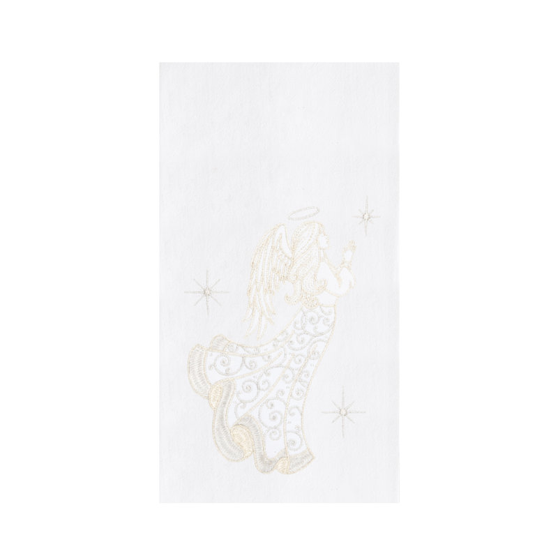 Serviette champagne ange priant