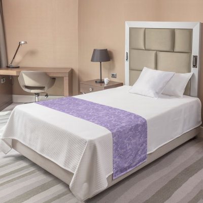 Red Barrel StudioÃÂ® Lilac Bed Runner, Romantic Syringa Flower Bouquets Picture Fresh Botanical Garden In Early Spring Season, Decorative Accent Bedd -  Ambesonne, bedrun_62726_king