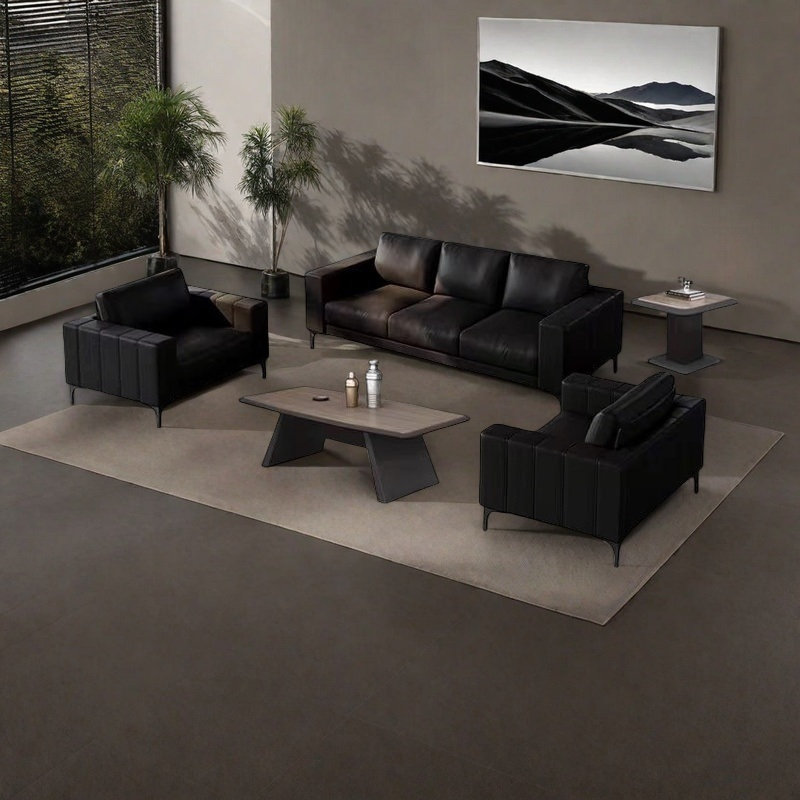 Ensemble de canapé de bureau moderne et élégant, Noir, noir, noir, noir