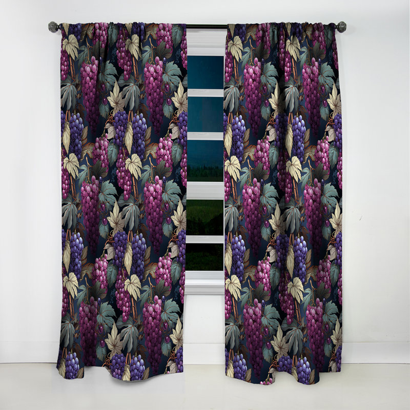 Lush Vineyard - motif tropical I - rideau en velours tropical - obscurcissant - 1 panneau, L 52 po x L 120 po