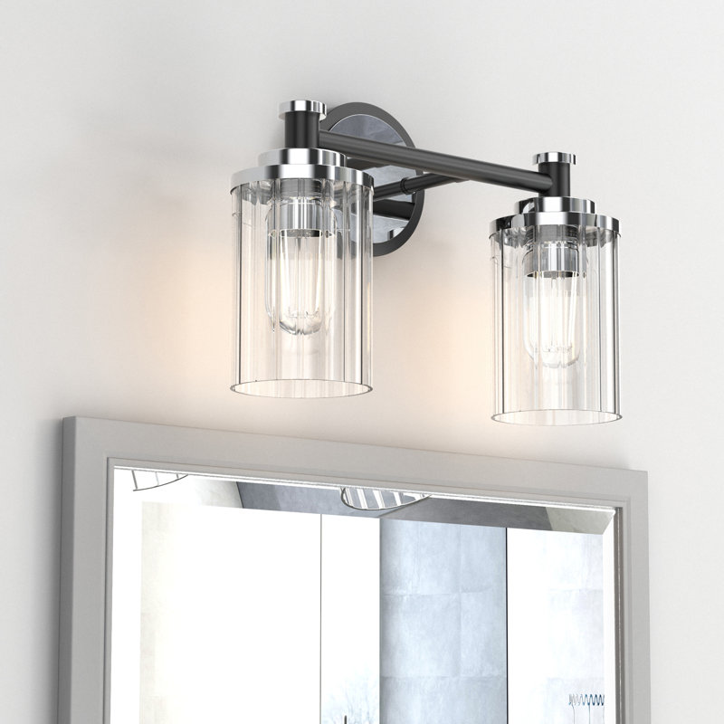 Éclairage pour meuble-lavabo à 2 lumières Sephira, Noir/chrome