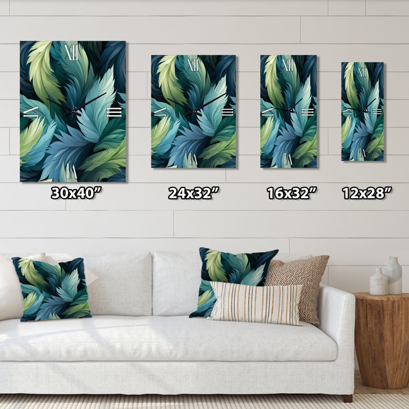 Parrot Feathers - Horloge murale abstraite, Grand