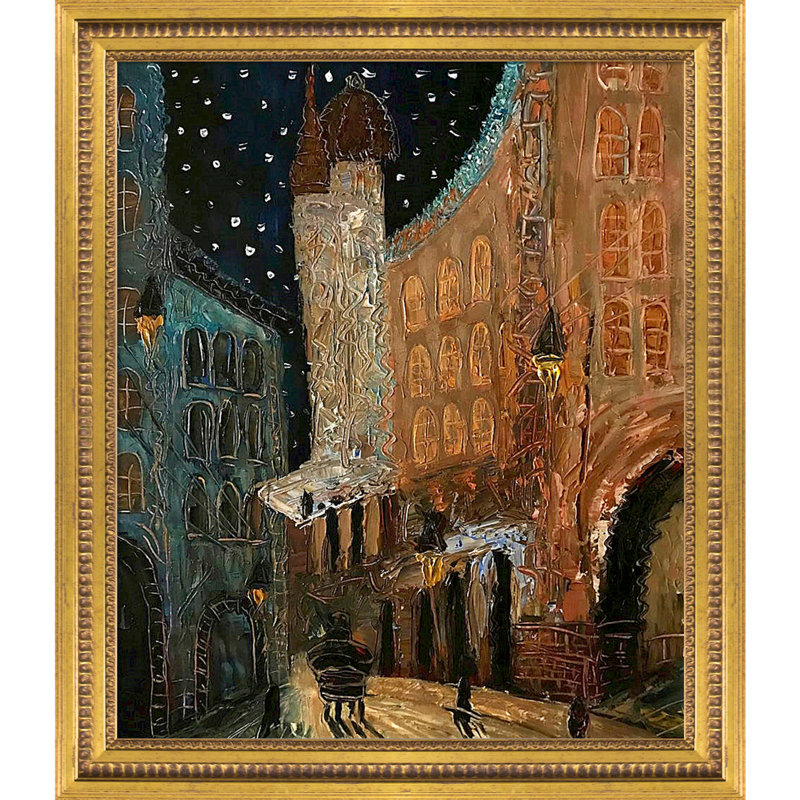 « old town » par "justyna kopania, peinture sur toile encadrée, H 29 po x l 29 po x P 2 po, Reine dorée de Versailles