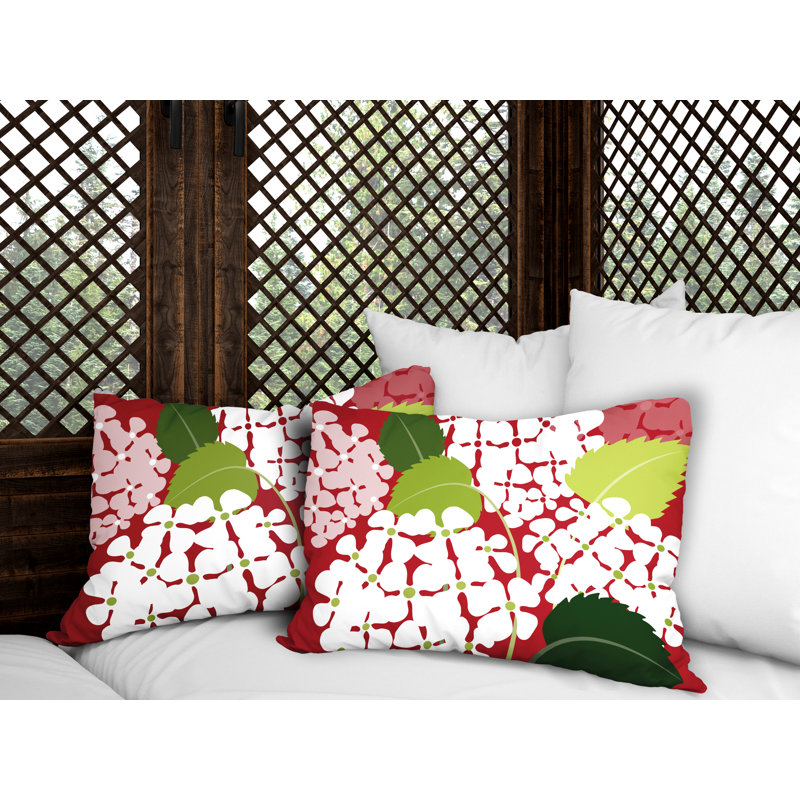 Polyester / Mélange de polyester Housse de coussin rectangulaire intérieure / extérieure lombaire et insert, Rouge