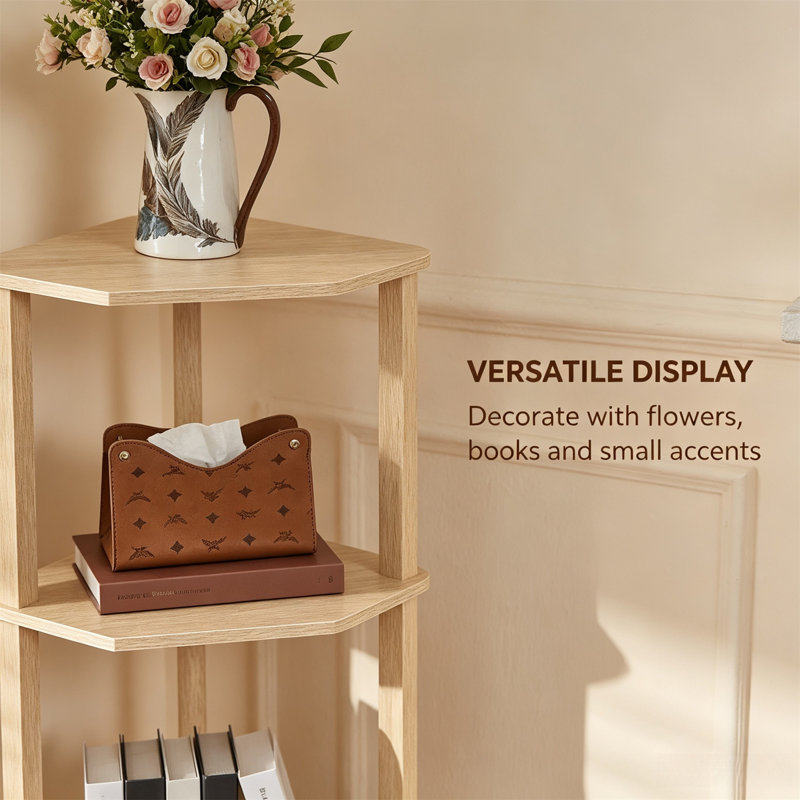 Corner Shelf, the ultimate space saving corner stand - stability, style, and versatility, Natural