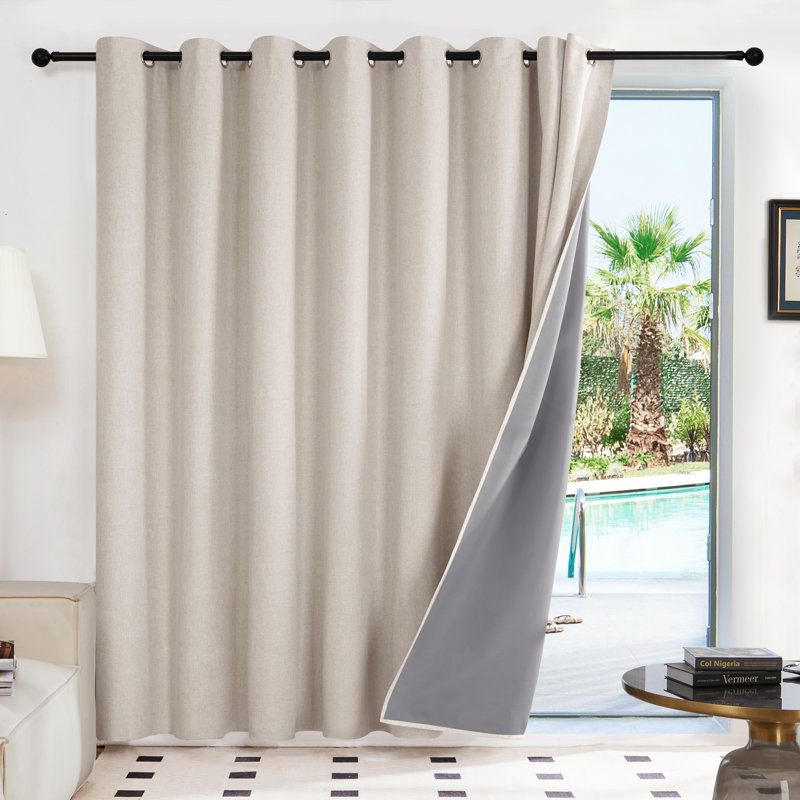 Marcarthur Blackout Curtain Single Panel, 100" W x 84" L, Flaxen