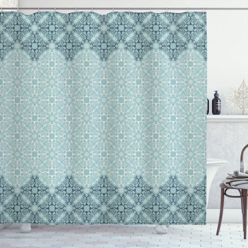 Rideau de douche à simple couche de style indien Sylvania, H 84 po x l 69 po
