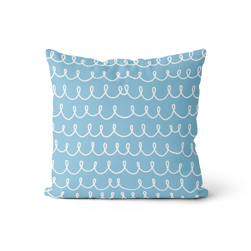 Housse et insert d'oreiller carré, Bleu ciel / blanc