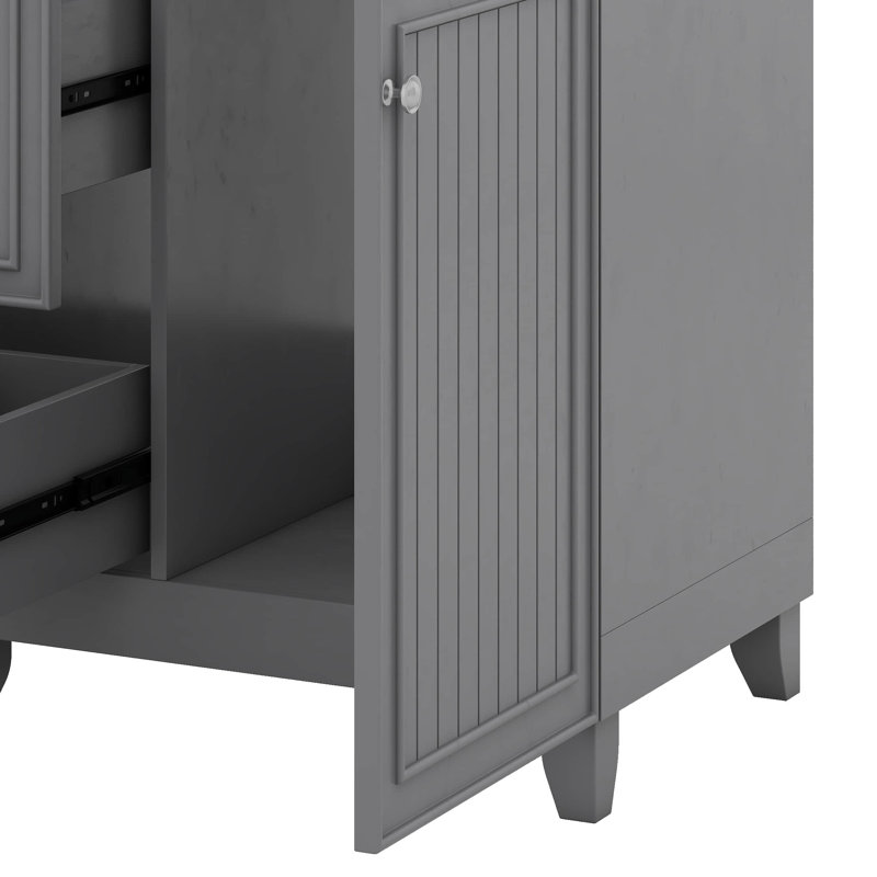 Meuble-lavabo 24 po avec deux tiroirs et une porte, Gris