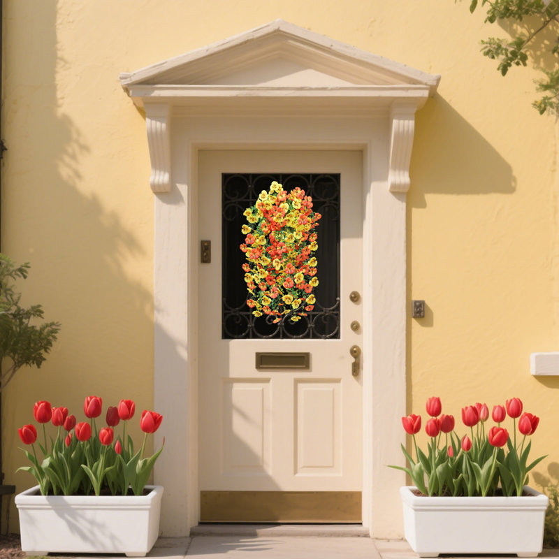  Fleurs artificielles pour la décoration de la maison Violet artificiel conditionneur de fleurs bloquant le conduit Salon Décoration de plafond Plastique enveloppant des plantes Fleurs de vignes Fleurs artificielles