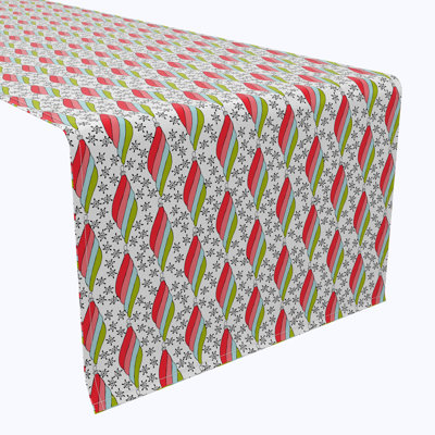 Fabric Textile Products, Inc. Table Runner, 100% Cotton, Colorful Ornaments