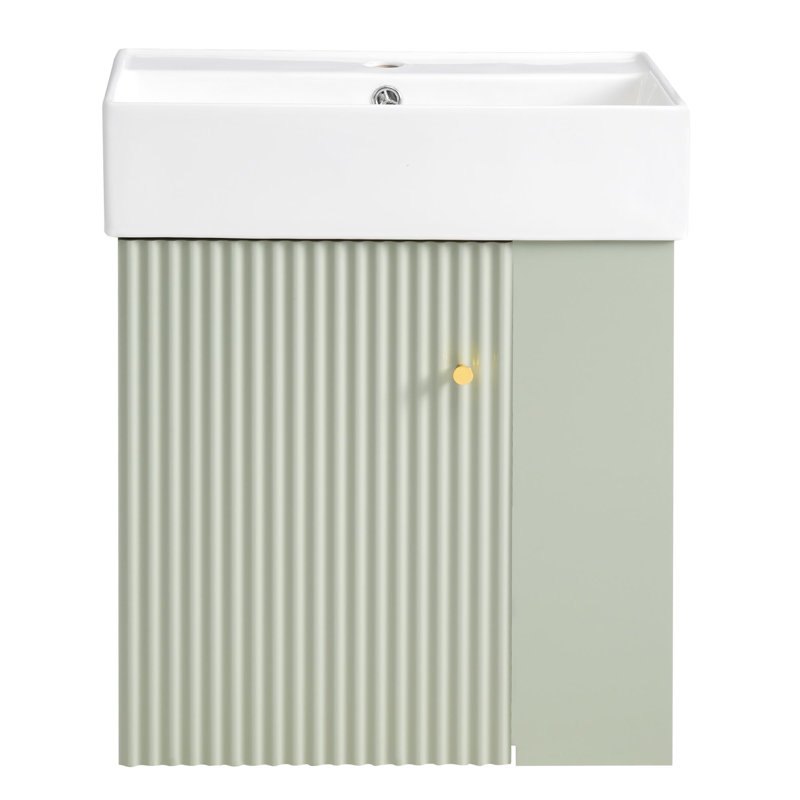 Meuble-lavabo flottant moderne 21,6 po, Vert